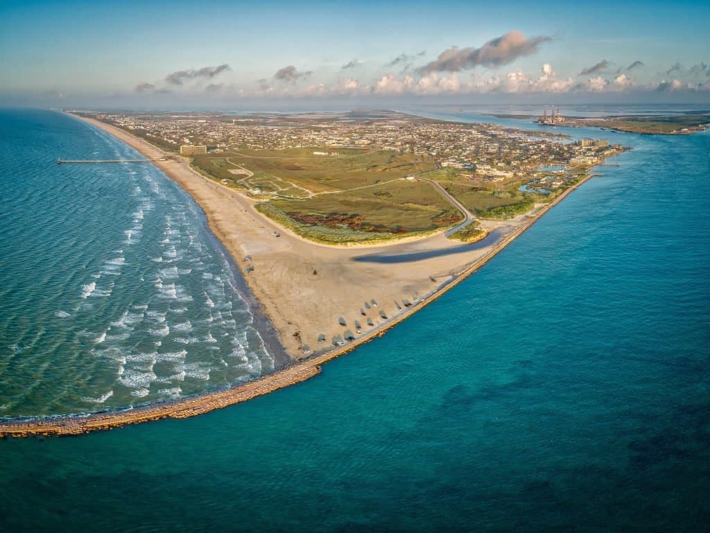 Aerial photo of island in the sun